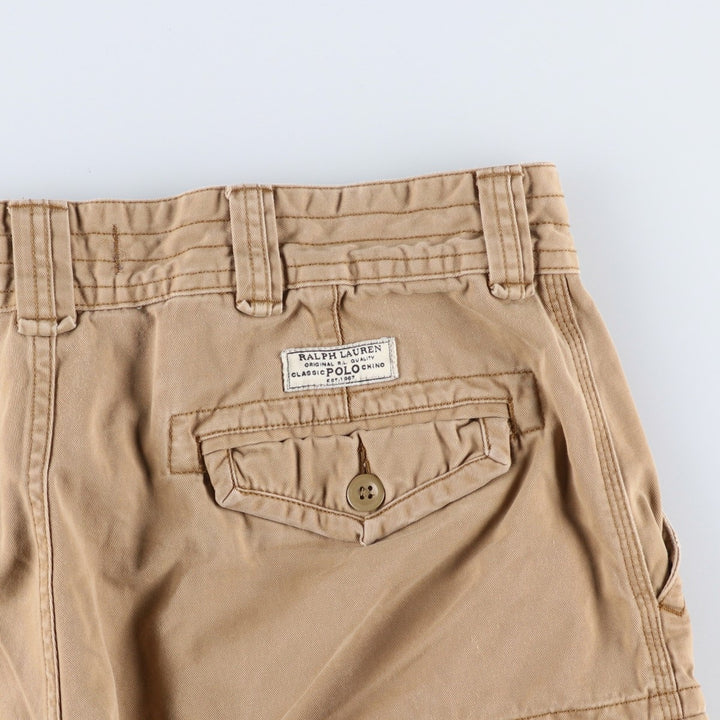 Ralph Lauren POLO by Ralph Lauren cargo shorts, short pants, men's size w36 cotton Beige type Vintage Second Hand