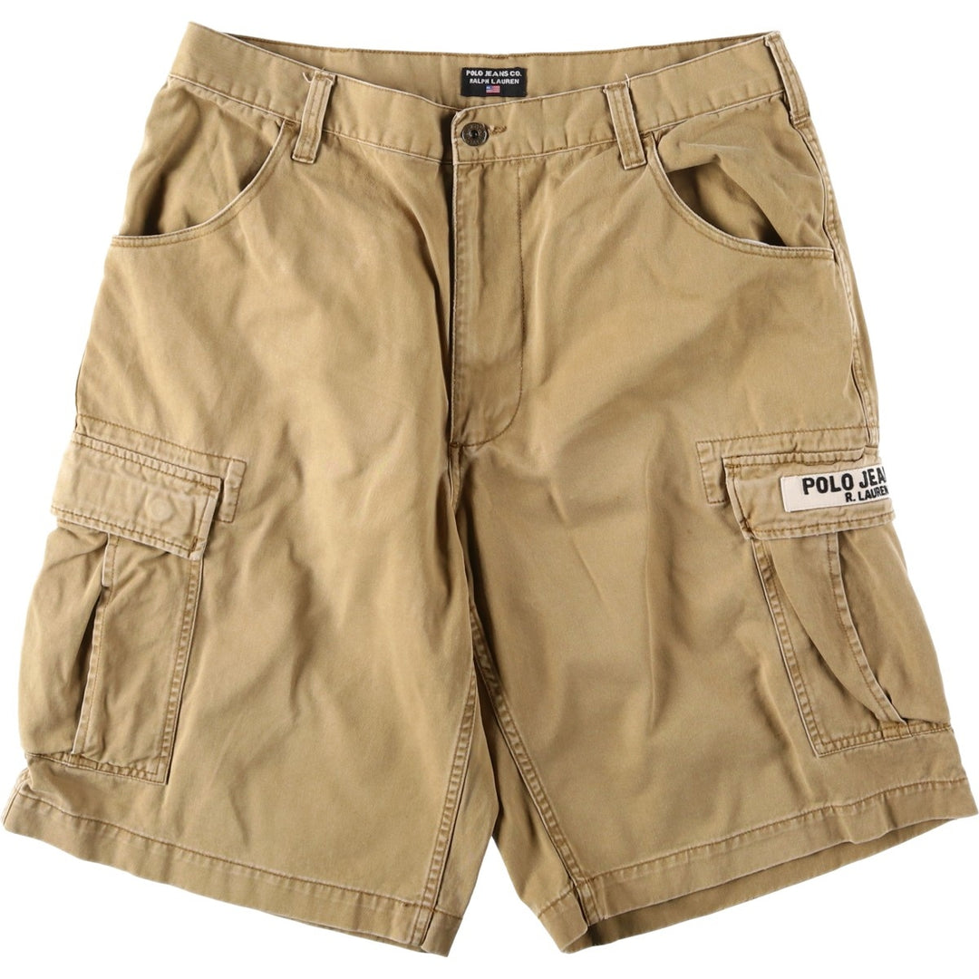 2000'S Ralph Lauren POLO JEANS COMPANY cargo shorts, men's size W36 (approx.) cotton Khaki type beige Vintage Second Hand