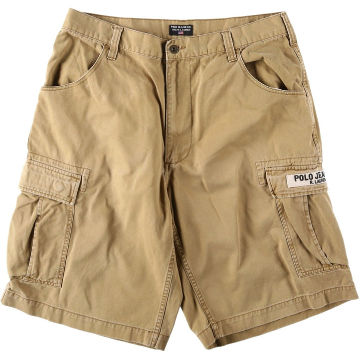 2000'S Ralph Lauren POLO JEANS COMPANY cargo shorts, men's size W36 (approx.) cotton Khaki type beige Vintage Second Hand