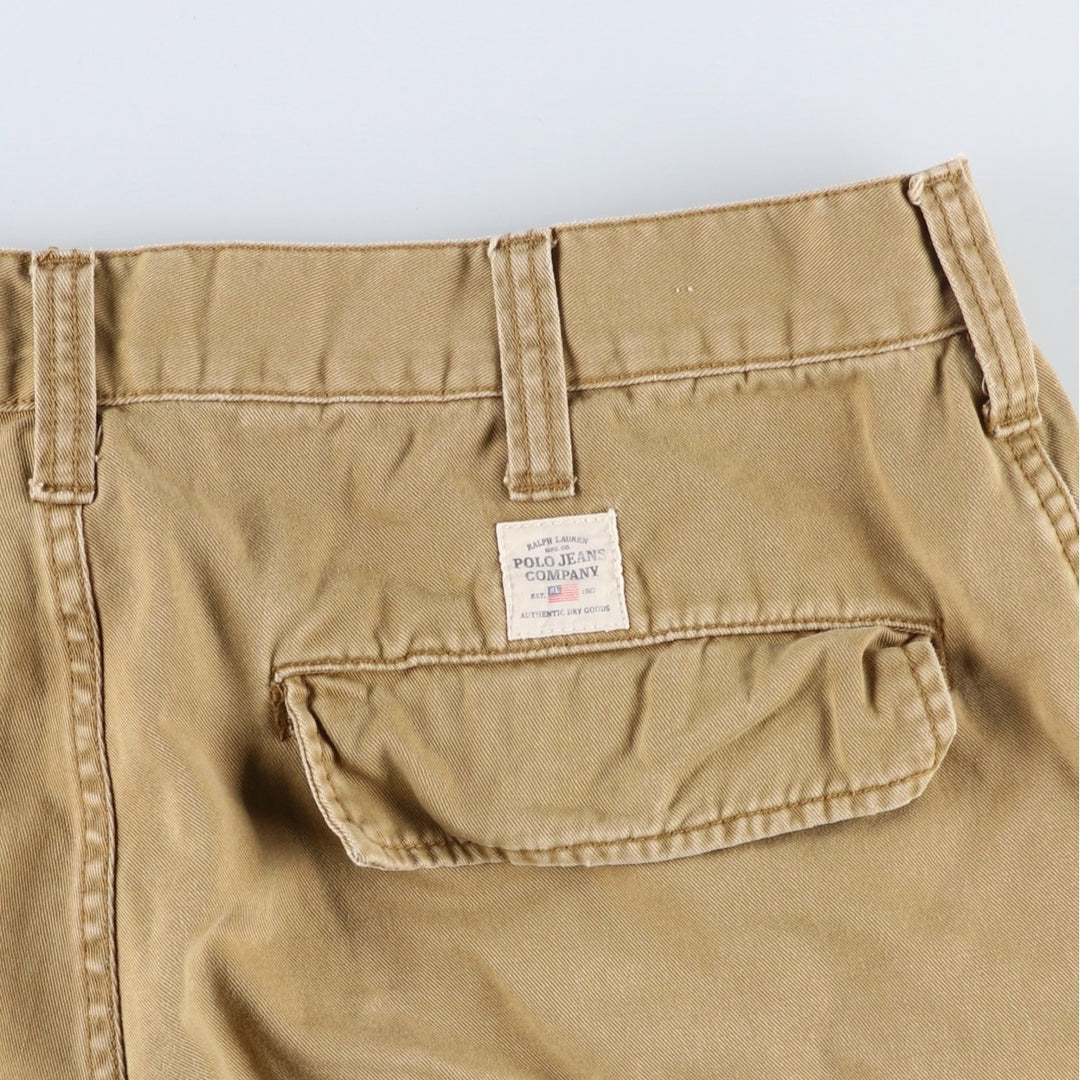 2000'S Ralph Lauren POLO JEANS COMPANY cargo shorts, men's size W36 (approx.) cotton Khaki type beige Vintage Second Hand
