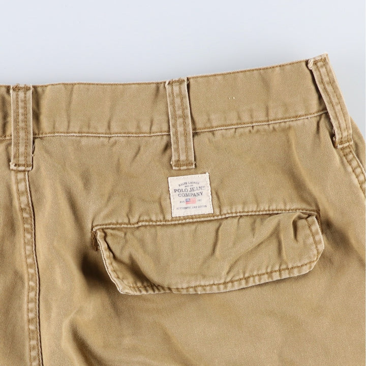 2000'S Ralph Lauren POLO JEANS COMPANY cargo shorts, men's size W36 (approx.) cotton Khaki type beige Vintage Second Hand