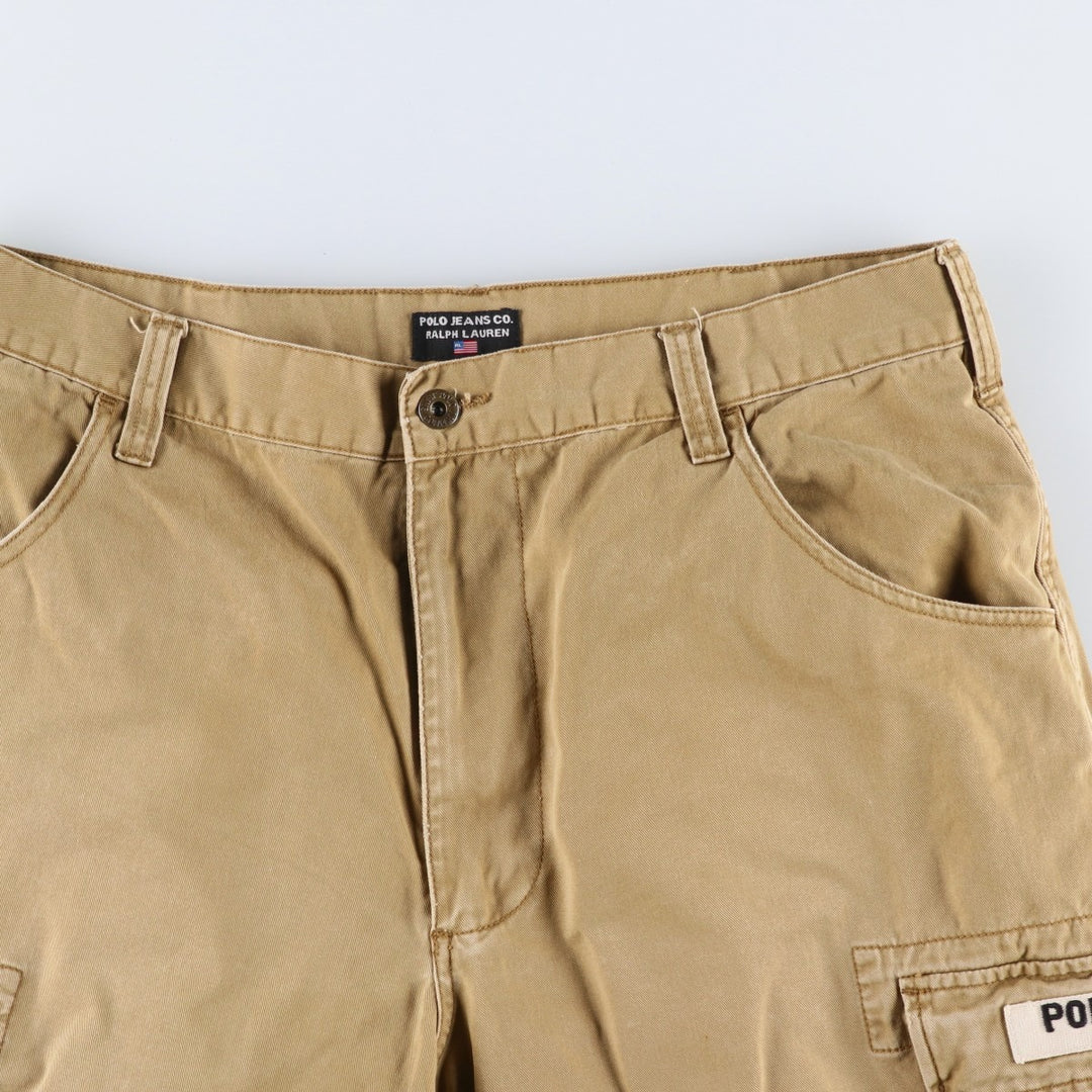 2000'S Ralph Lauren POLO JEANS COMPANY cargo shorts, men's size W36 (approx.) cotton Khaki type beige Vintage Second Hand