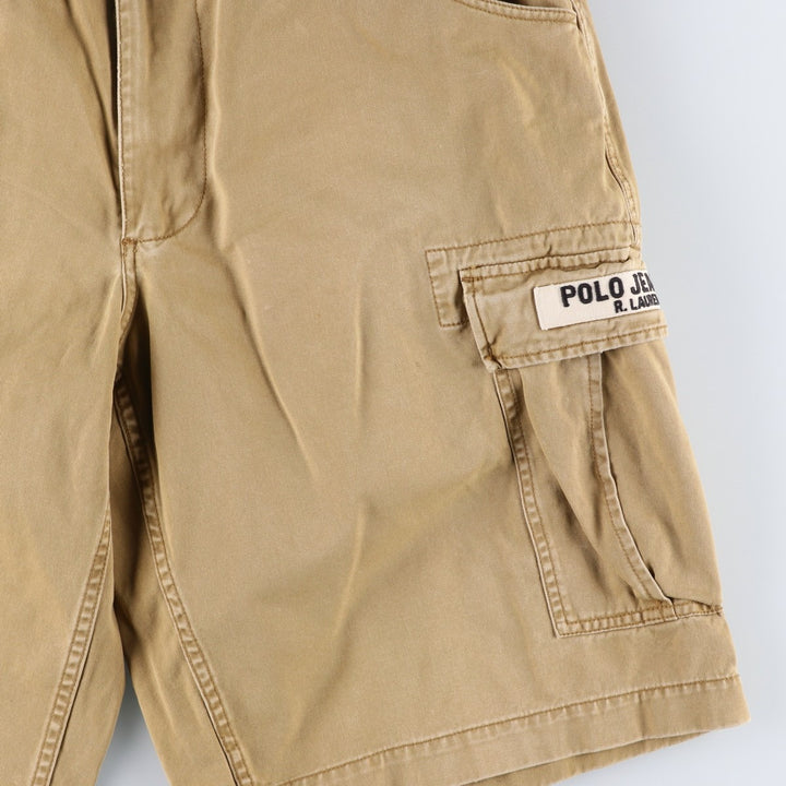 2000'S Ralph Lauren POLO JEANS COMPANY cargo shorts, men's size W36 (approx.) cotton Khaki type beige Vintage Second Hand
