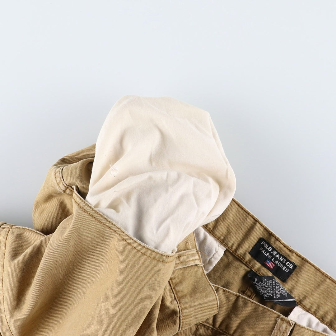2000'S Ralph Lauren POLO JEANS COMPANY cargo shorts, men's size W36 (approx.) cotton Khaki type beige Vintage Second Hand