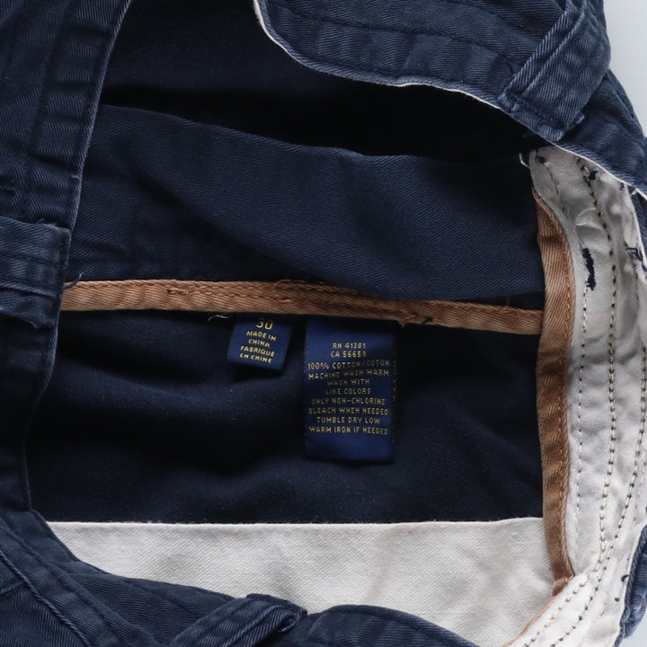 Ralph Lauren POLO RALPH LAUREN cargo shorts, half pants, men's, W30 equivalent cotton navy blue type Vintage Second Hand