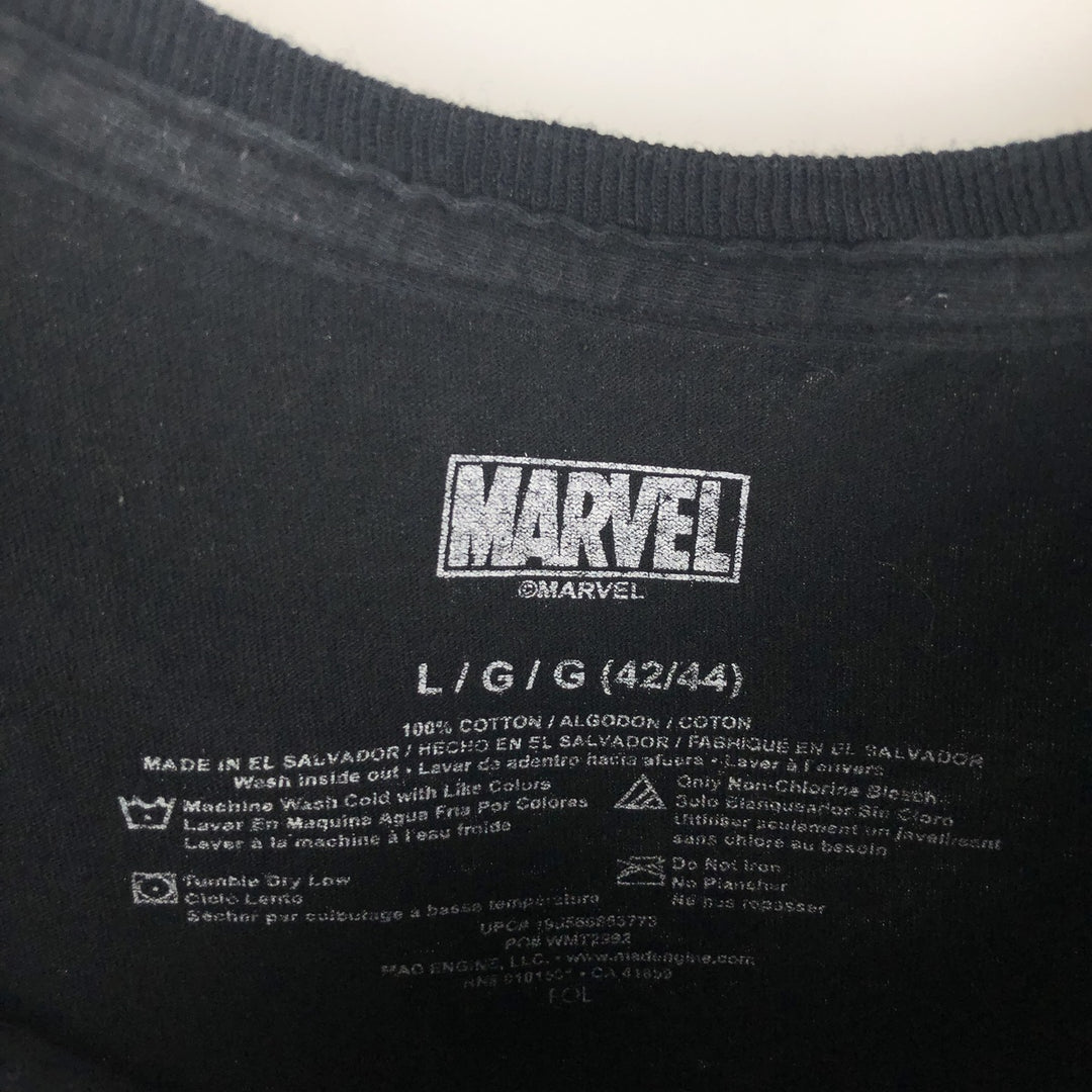 Marvel Spider-Man character print T-shirt, men's size L (approx.) cotton black type Vintage Second Hand