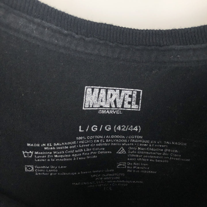 Marvel Spider-Man character print T-shirt, men's size L (approx.) cotton black type Vintage Second Hand
