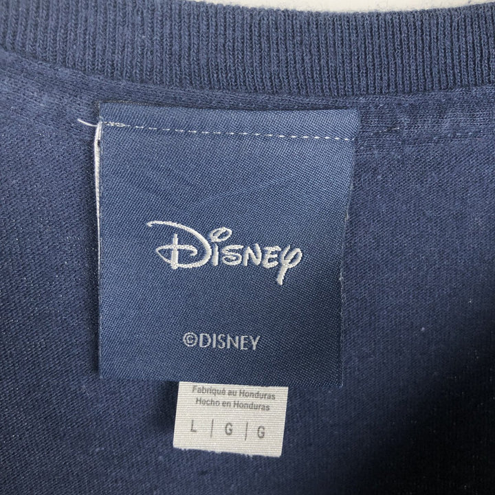 DISNEY Mickey Mouse Anime Character Print T-Shirt (Men's Size L) cotton navy blue type Vintage Second Hand