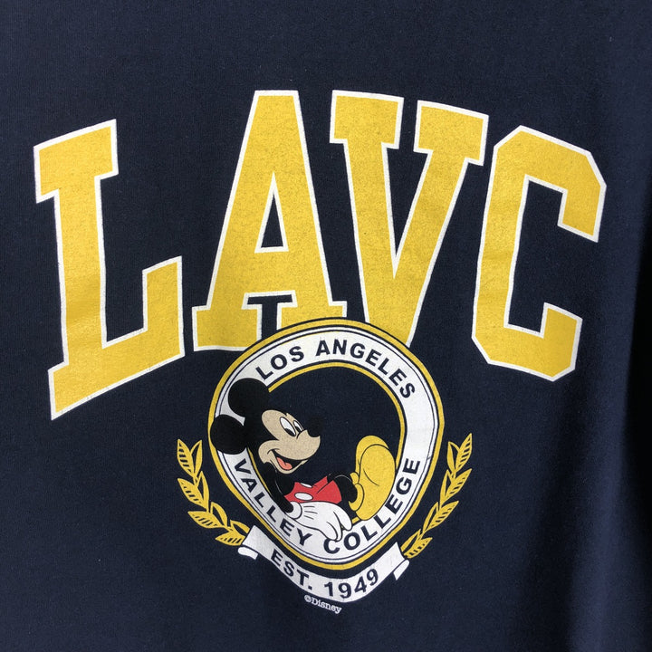 DISNEY Mickey Mouse Anime Character Print T-Shirt (Men's Size L) cotton navy blue type Vintage Second Hand