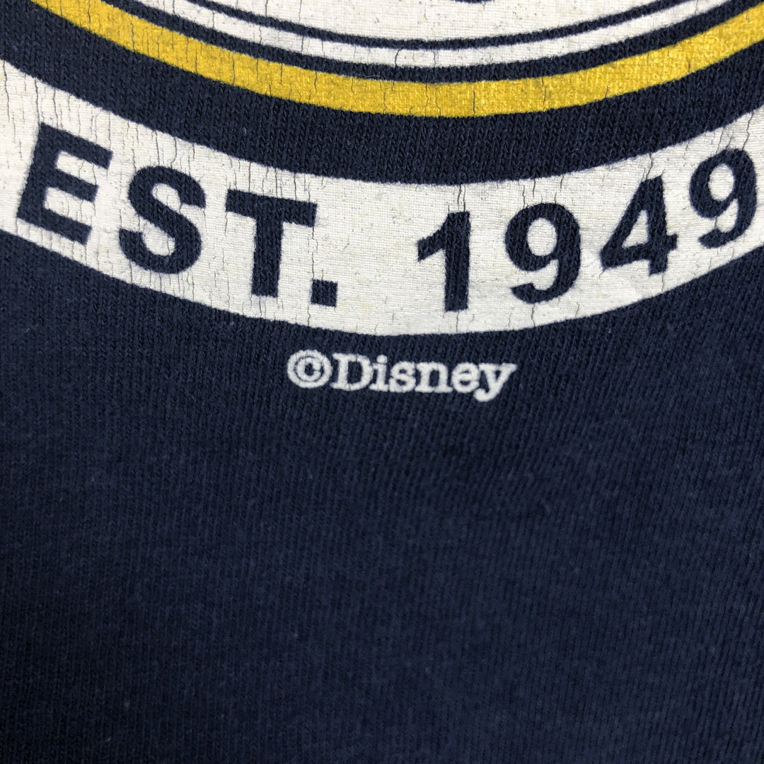 DISNEY Mickey Mouse Anime Character Print T-Shirt (Men's Size L) cotton navy blue type Vintage Second Hand