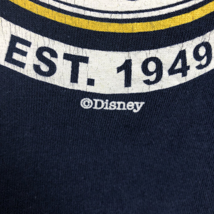 DISNEY Mickey Mouse Anime Character Print T-Shirt (Men's Size L) cotton navy blue type Vintage Second Hand