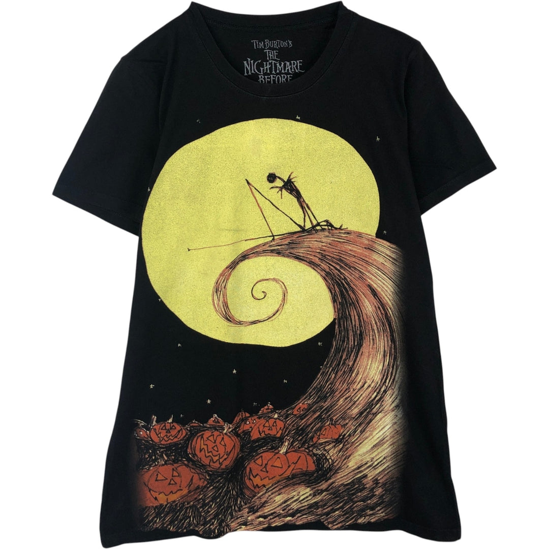 THE NIGHTMARE BEFORE CHRISTMAS Character Print T-Shirt, Made in USA, Men's XXL equivalent. cotton black type Vintage Second Hand