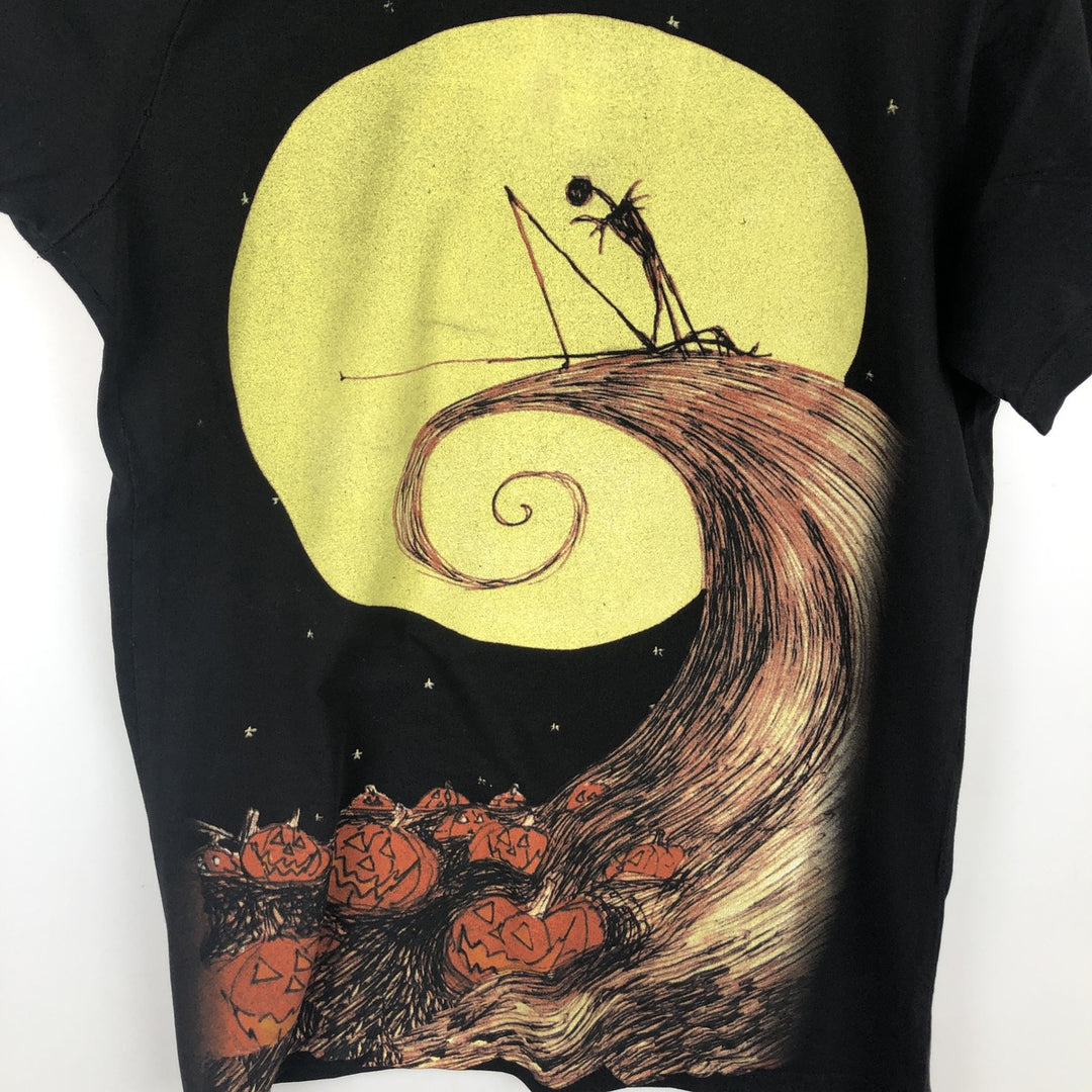 THE NIGHTMARE BEFORE CHRISTMAS Character Print T-Shirt, Made in USA, Men's XXL equivalent. cotton black type Vintage Second Hand