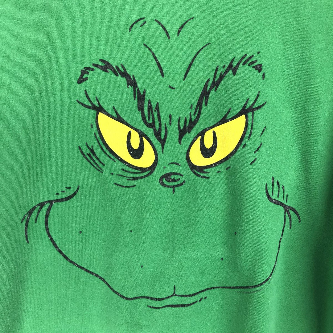 Dr. Seuss Grinch character print T-shirt, men's size XL (approx.) cotton green type Vintage Second Hand