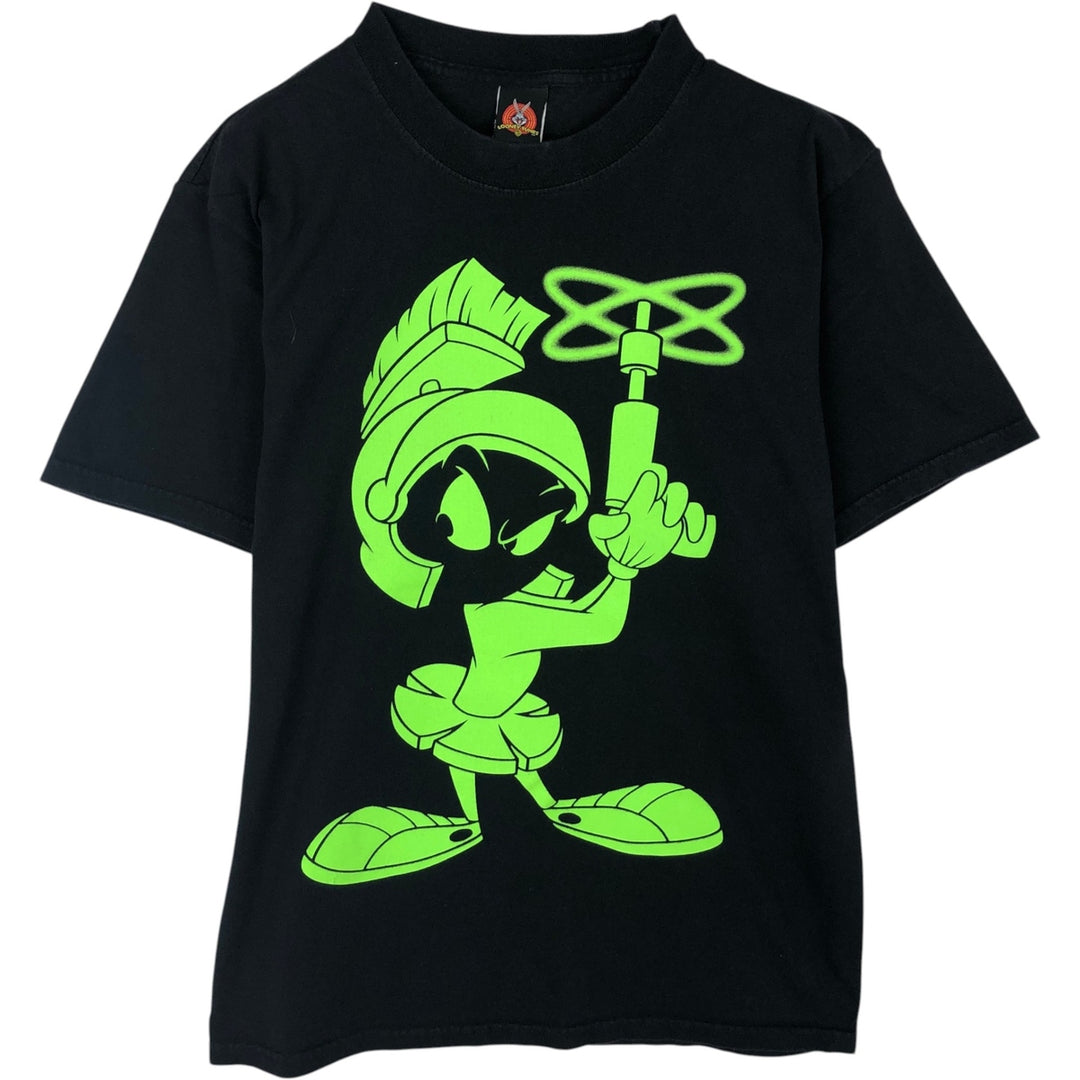 2000'S Looney Tunes Marvin the Martian Character Print T-Shirt (Men's Size M) cotton black type Vintage Second Hand