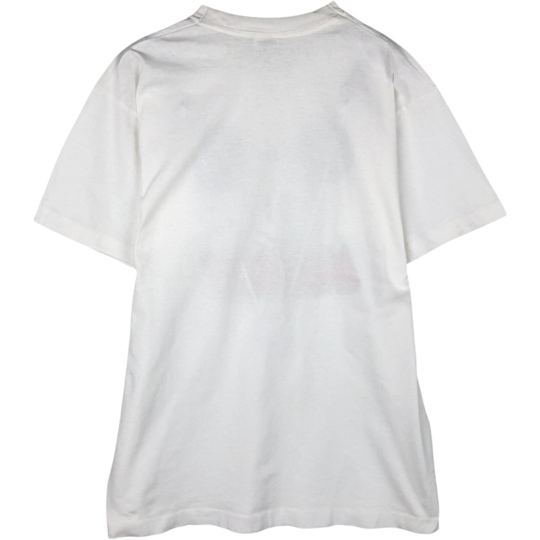Fruit of the Loom x Disney Mickey Mouse Character Print T-Shirt, Made in USA, Men's Size L (approx.) cotton white type Vintage Second Hand