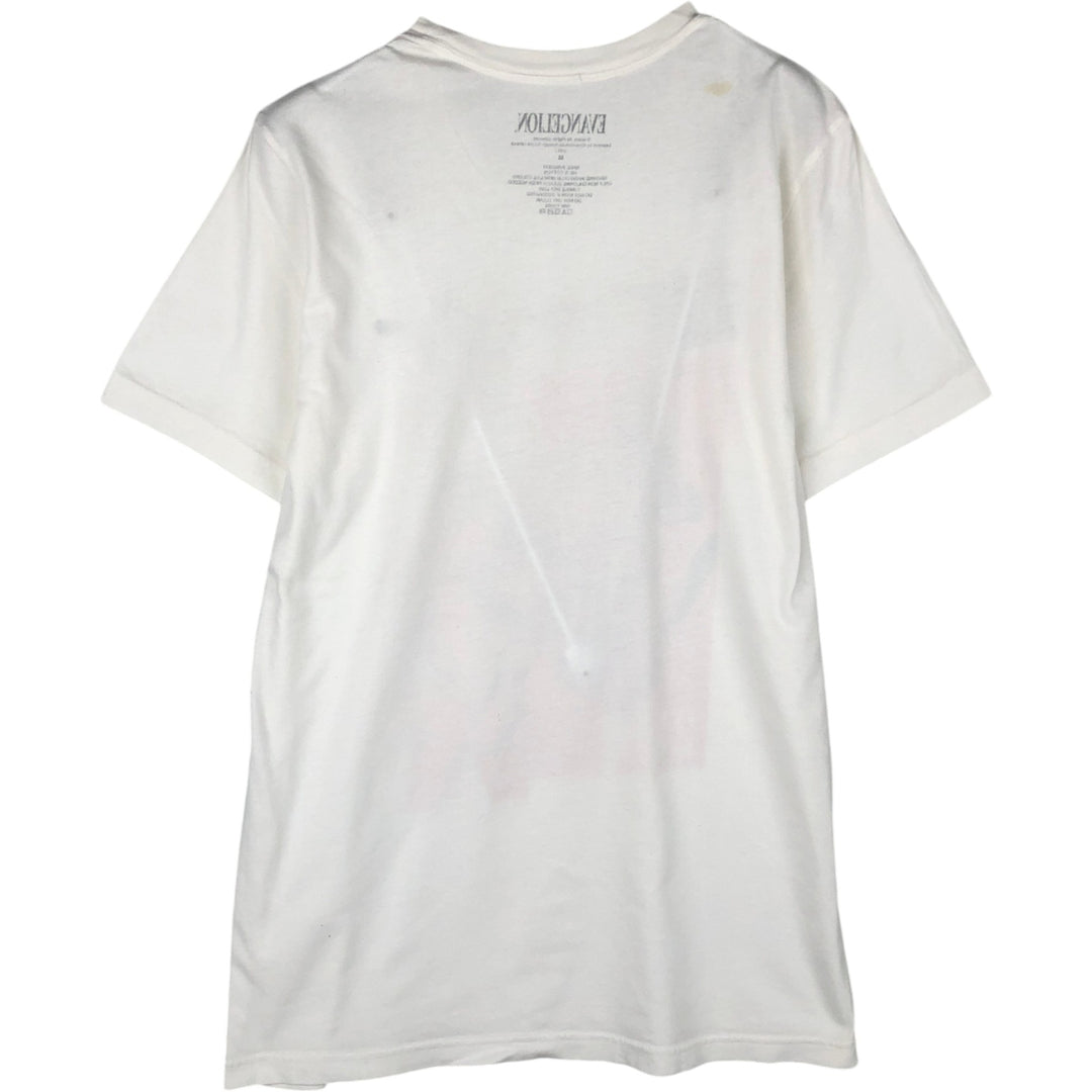 EVANGELION Anime Character Print T-Shirt, Men's Size M (approx.) cotton white type Vintage Second Hand