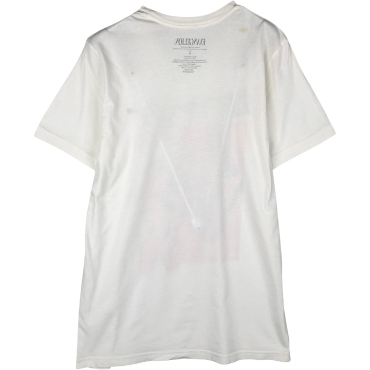 EVANGELION Anime Character Print T-Shirt, Men's Size M (approx.) cotton white type Vintage Second Hand
