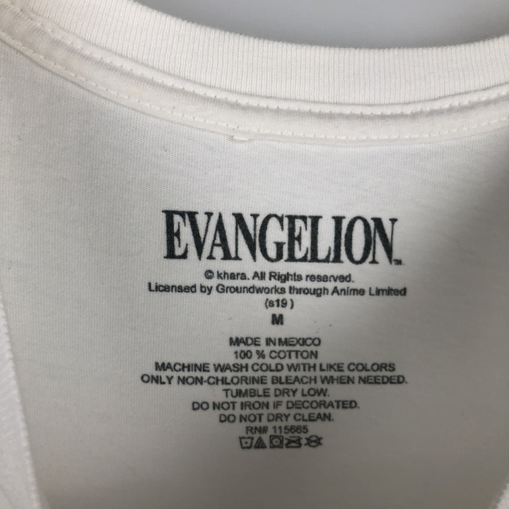 EVANGELION Anime Character Print T-Shirt, Men's Size M (approx.) cotton white type Vintage Second Hand