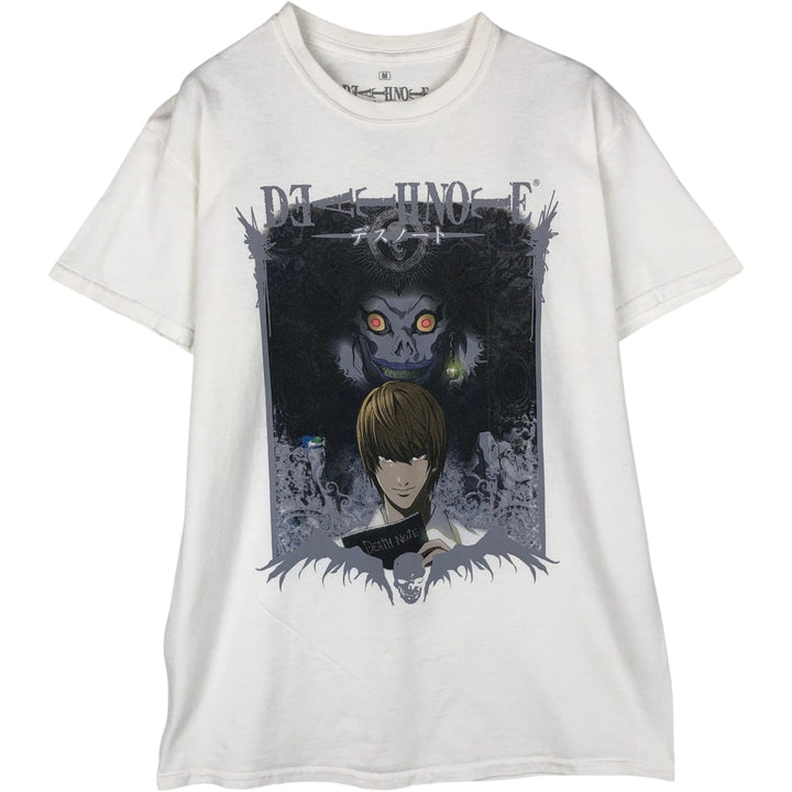 Death Note Light Yagami Ryuk Anime Character Print T-Shirt, Men's Size M cotton white type Vintage Second Hand