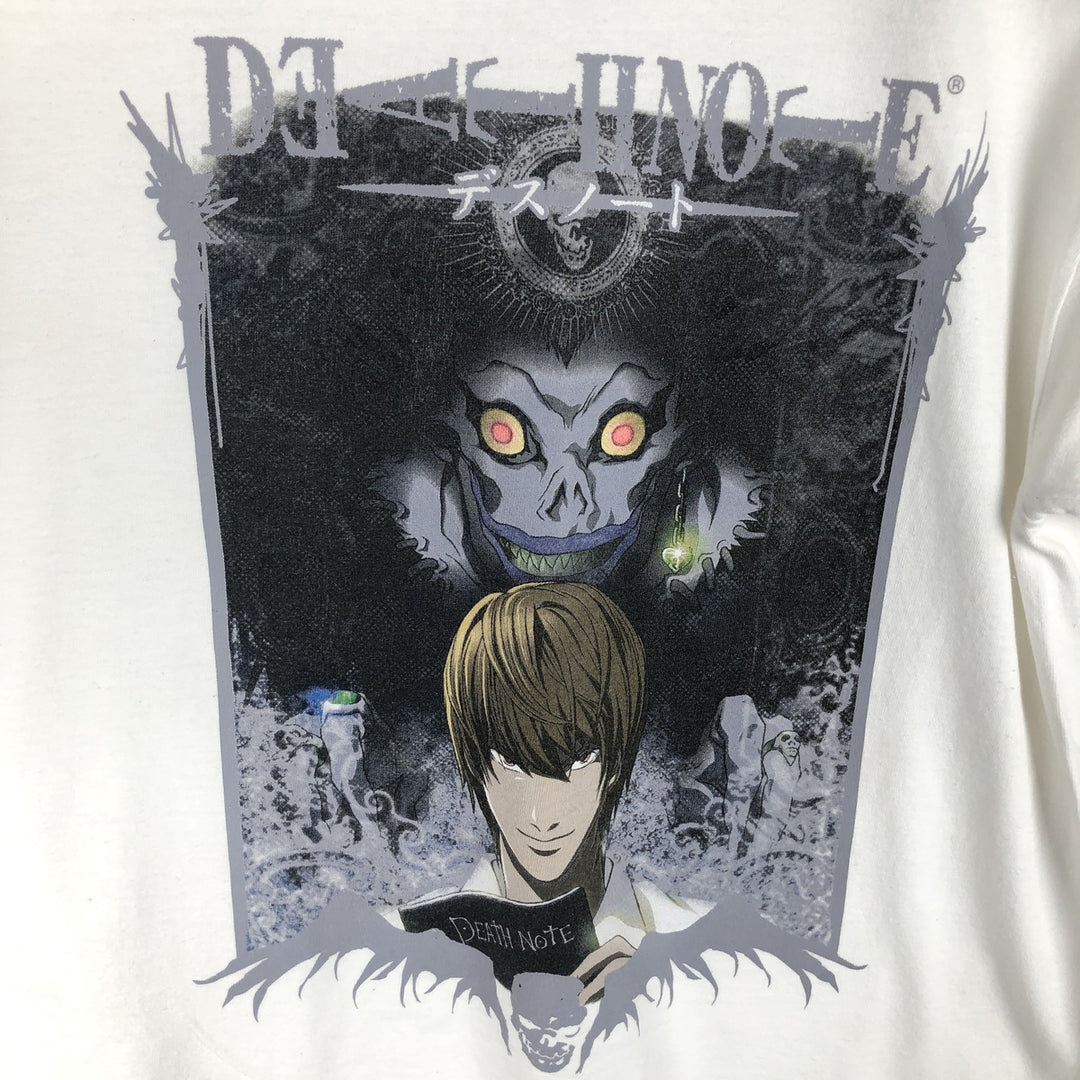 Death Note Light Yagami Ryuk Anime Character Print T-Shirt, Men's Size M cotton white type Vintage Second Hand