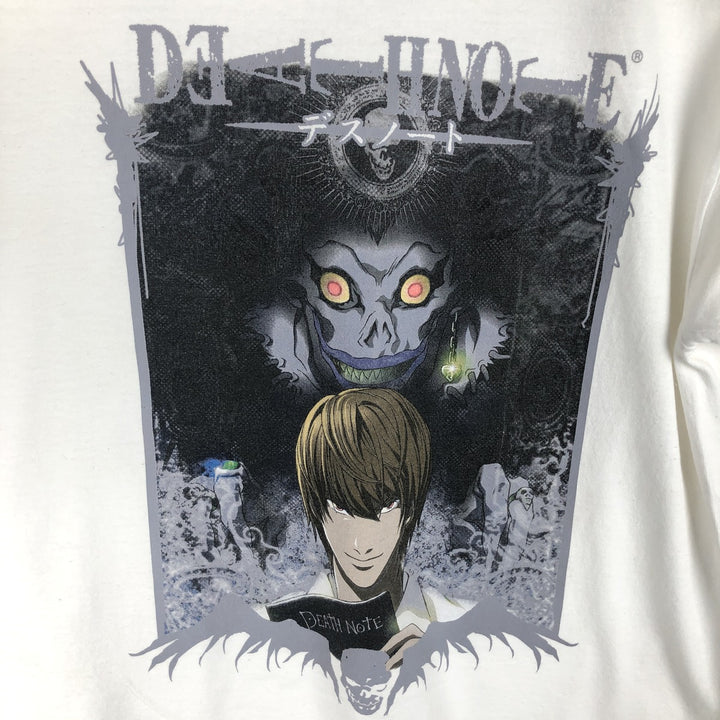 Death Note Light Yagami Ryuk Anime Character Print T-Shirt, Men's Size M cotton white type Vintage Second Hand