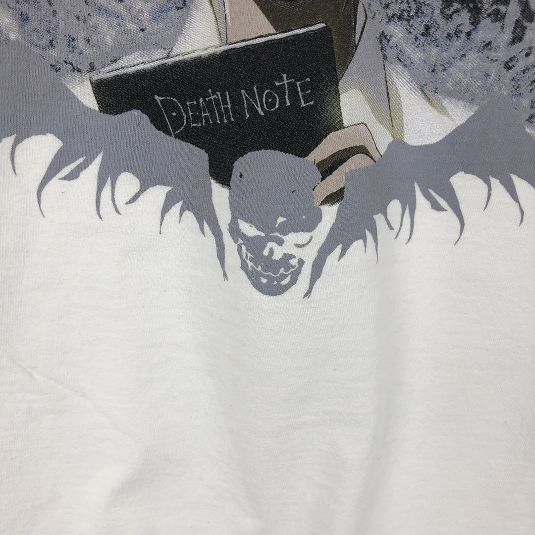 Death Note Light Yagami Ryuk Anime Character Print T-Shirt, Men's Size M cotton white type Vintage Second Hand