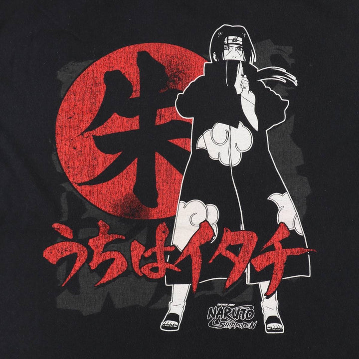 NARUTO SHIPPUDEN Naruto Shippuden Uchiha Itachi Anime Character Print T-Shirt Men's XL cotton black type Vintage Second Hand