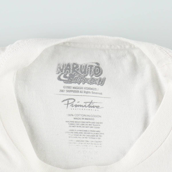 PRIMITIVE NARUTO SHIPPUDEN Naruto Shippuden Anime Character Print T-Shirt (Men's Size M) cotton white type Vintage Second Hand