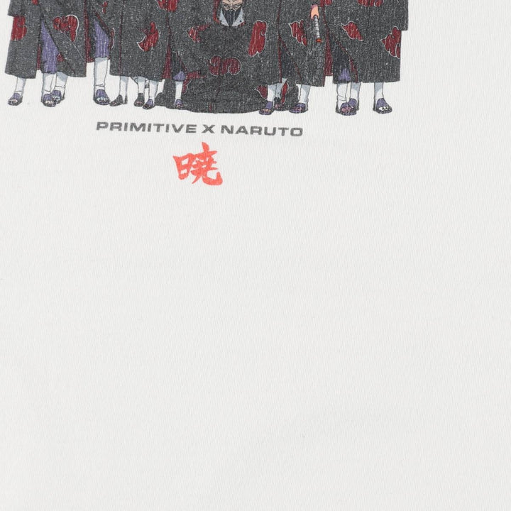 PRIMITIVE NARUTO SHIPPUDEN Naruto Shippuden Anime Character Print T-Shirt (Men's Size M) cotton white type Vintage Second Hand