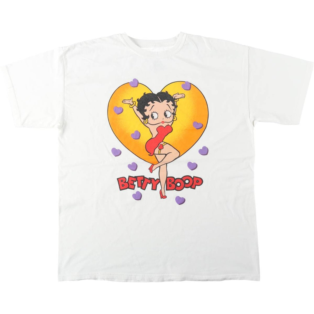 BETTY BOOP character print T-shirt, men's size XL. cotton white type Vintage Second Hand