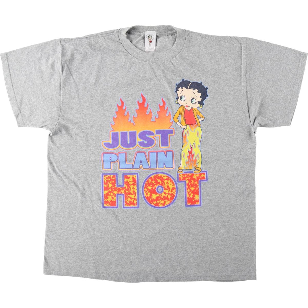 BETTY BOOP character print T-shirt, men's size XL. cotton gray type Vintage Second Hand