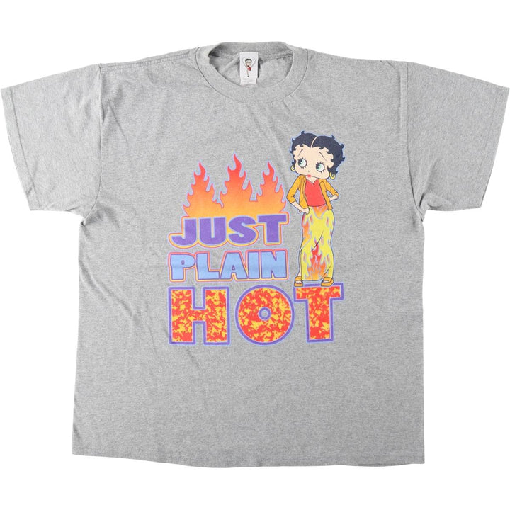 BETTY BOOP character print T-shirt, men's size XL. cotton gray type Vintage Second Hand