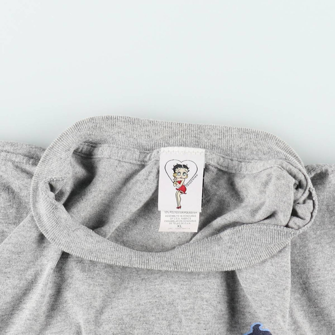 BETTY BOOP character print T-shirt, men's size XL. cotton gray type Vintage Second Hand