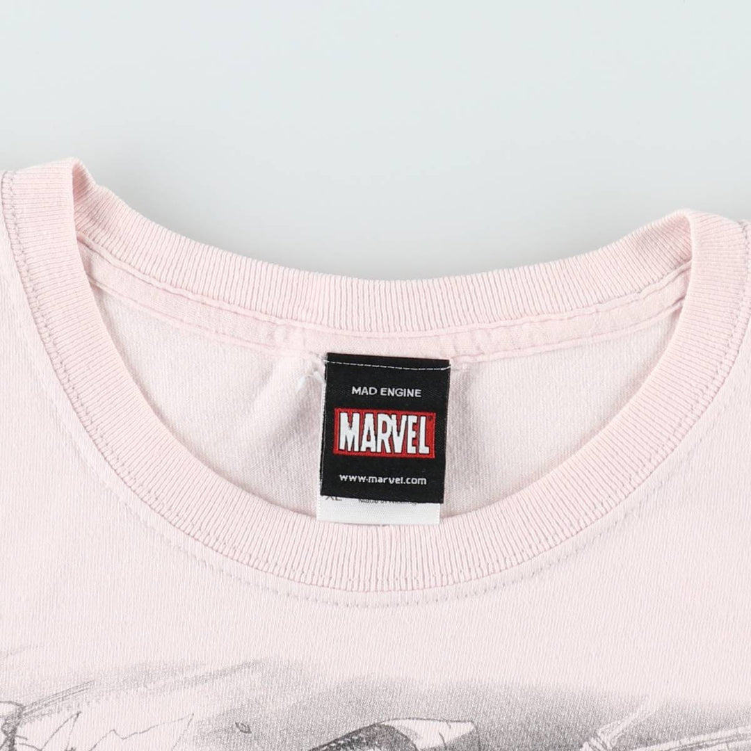 Marvel character print T-shirt, men's size XL. cotton pink type Vintage Second Hand