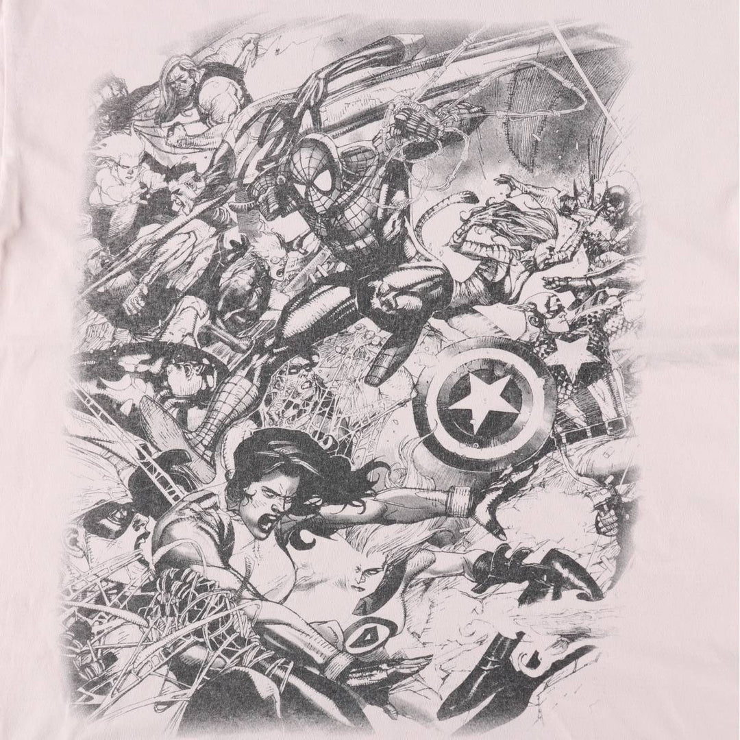 Marvel character print T-shirt, men's size XL. cotton pink type Vintage Second Hand