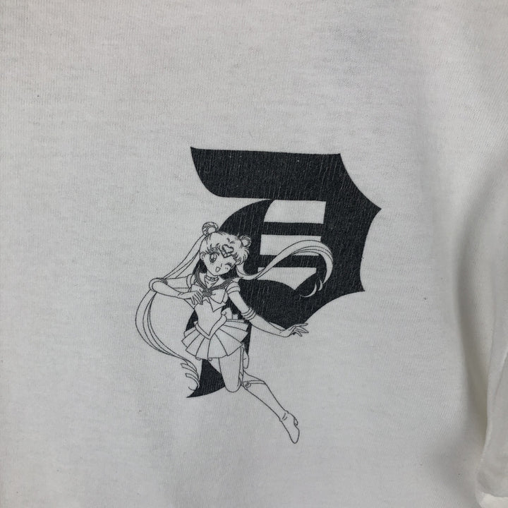 SAILOR MOON anime character print T-shirt, men's size M. cotton white type Vintage Second Hand