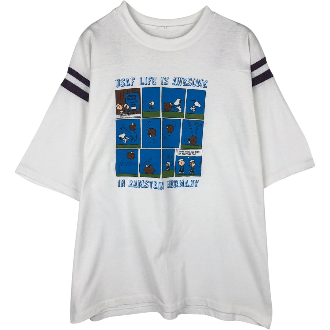 SNOOPY character print T-shirt, men's size XL. unclear white type Vintage Second Hand