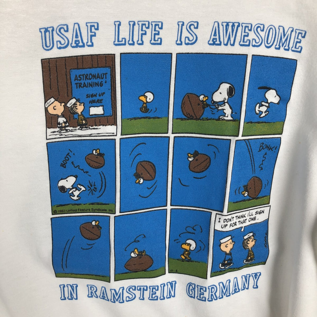 SNOOPY character print T-shirt, men's size XL. unclear white type Vintage Second Hand