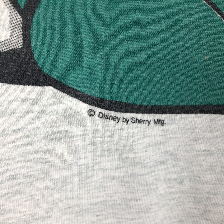 MICKEY MOUSE Anime Character Print T-Shirt, Men's Size XL (approx.) unclear pale white type Vintage Second Hand