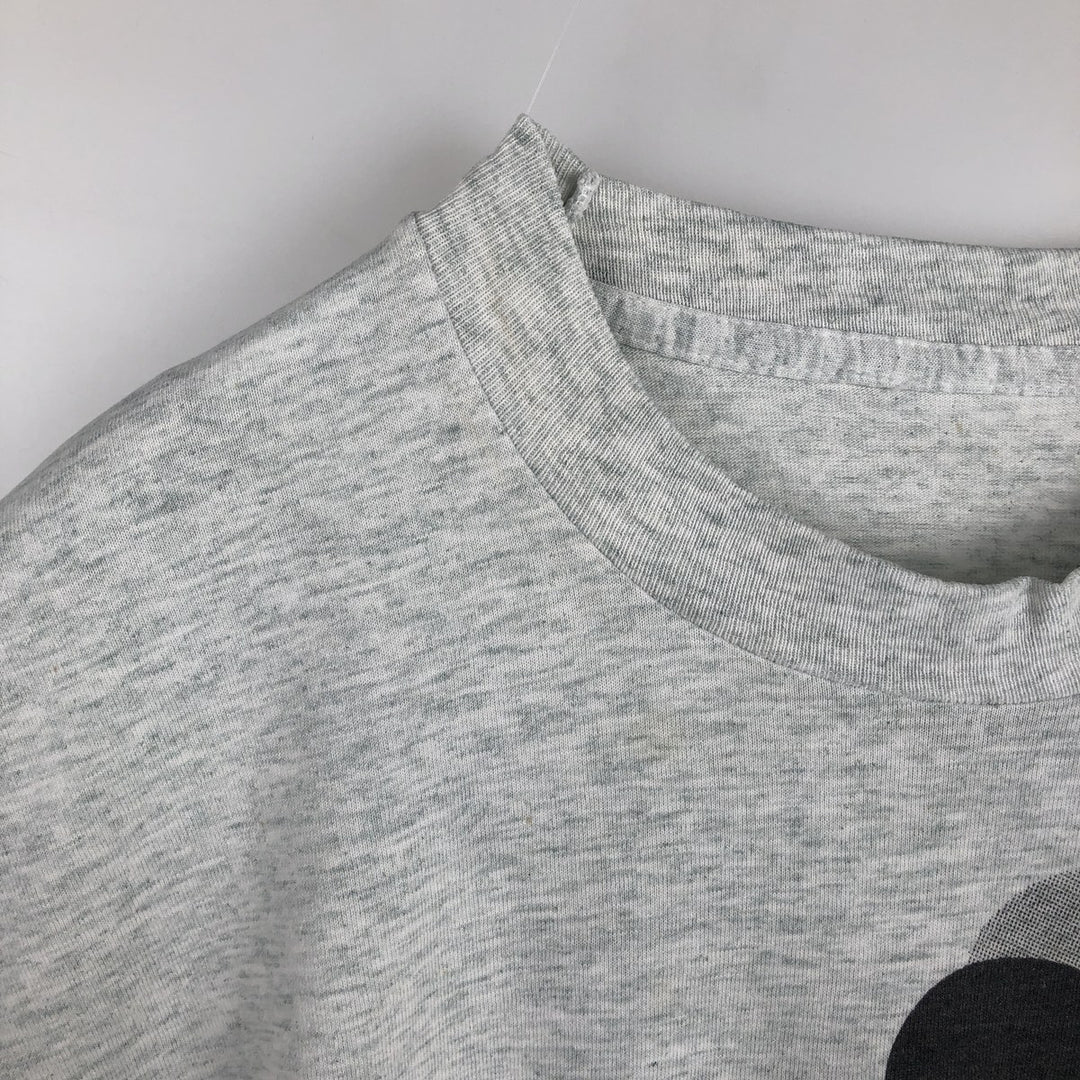 MICKEY MOUSE Anime Character Print T-Shirt, Men's Size XL (approx.) unclear pale white type Vintage Second Hand