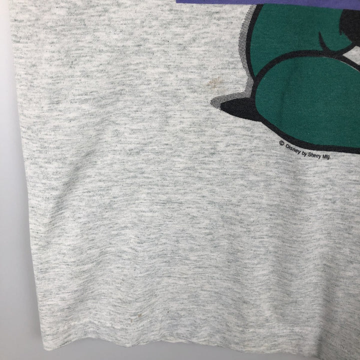 MICKEY MOUSE Anime Character Print T-Shirt, Men's Size XL (approx.) unclear pale white type Vintage Second Hand