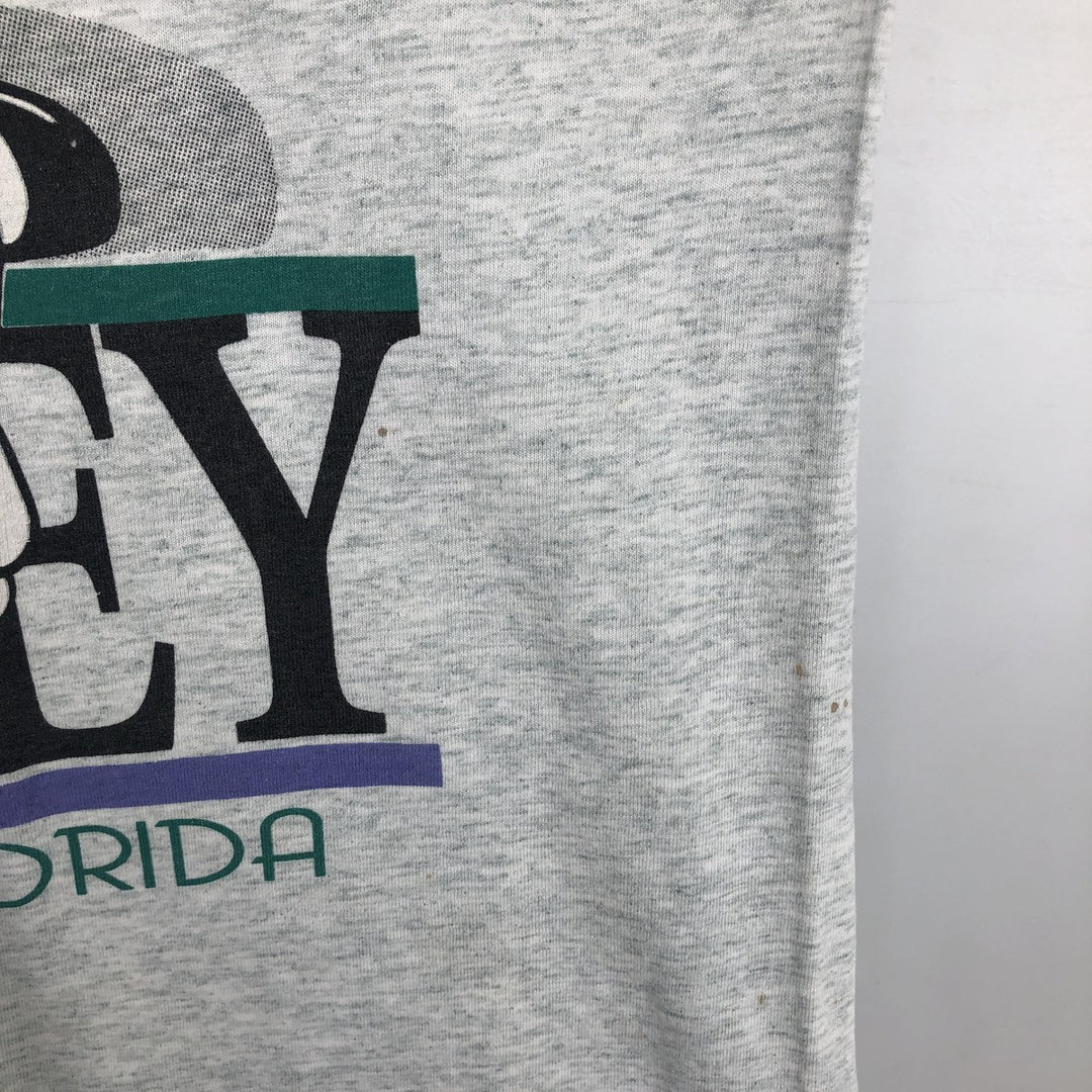 MICKEY MOUSE Anime Character Print T-Shirt, Men's Size XL (approx.) unclear pale white type Vintage Second Hand
