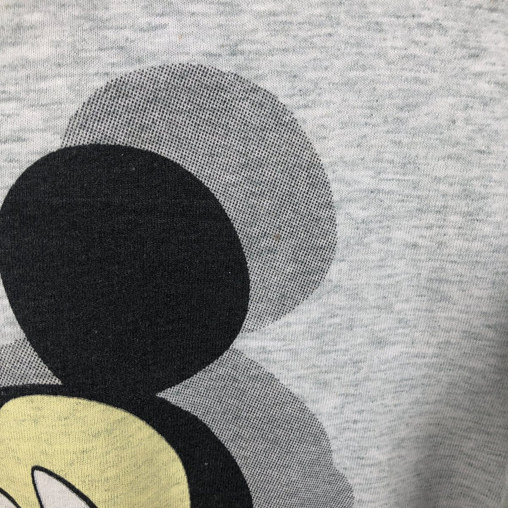 MICKEY MOUSE Anime Character Print T-Shirt, Men's Size XL (approx.) unclear pale white type Vintage Second Hand