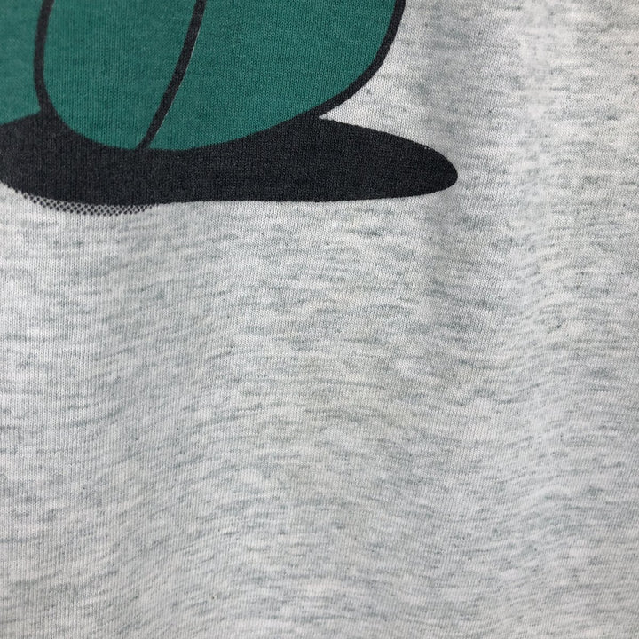 MICKEY MOUSE Anime Character Print T-Shirt, Men's Size XL (approx.) unclear pale white type Vintage Second Hand