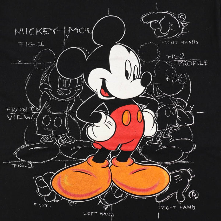 90'S MICKEY UNLIMITED MICKEY MOUSE Mickey Mouse Character Print T-Shirt, Made in USA, Men's XL equivalent, Vintage cotton black type Vintage Second Hand