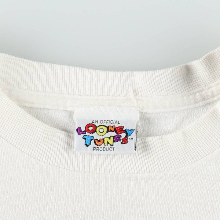 90'S Looney Tunes Tweety character print T-shirt, men's size XL (approx.) unclear white type Vintage Second Hand