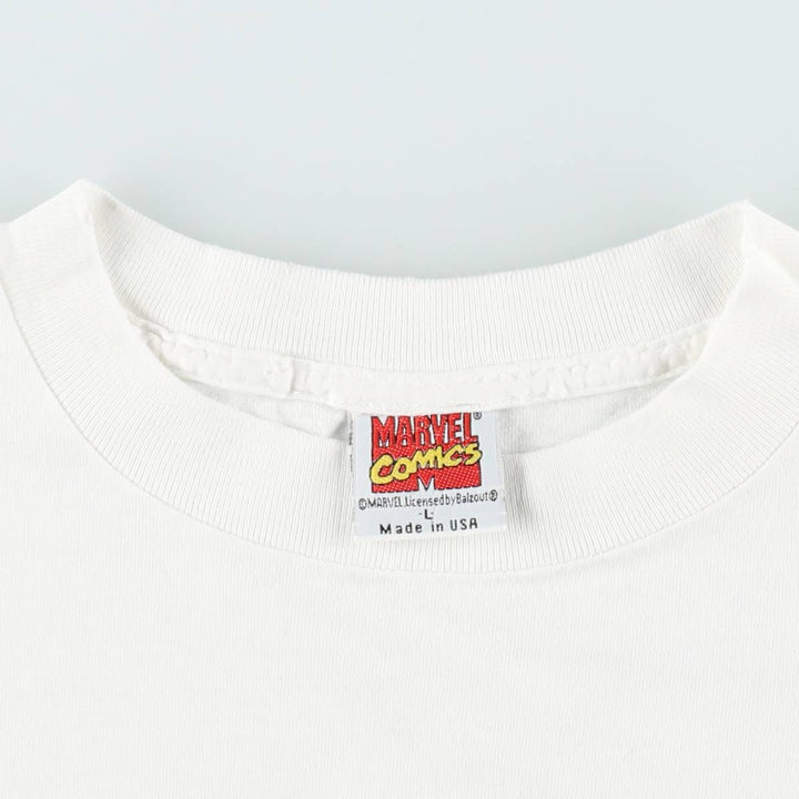90'S Marvel Comics Spider-Man Character Print T-Shirt, Made in USA, Men's Size L (Equivalent), Vintage cotton white type Vintage Second Hand