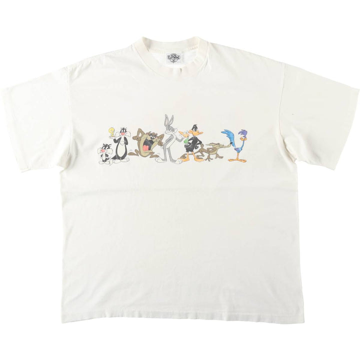 90'S ACME CLOTHING CO. Looney Tunes Character Print T-Shirt, Made in USA, Men's XL equivalent, Vintage cotton white type Vintage Second Hand