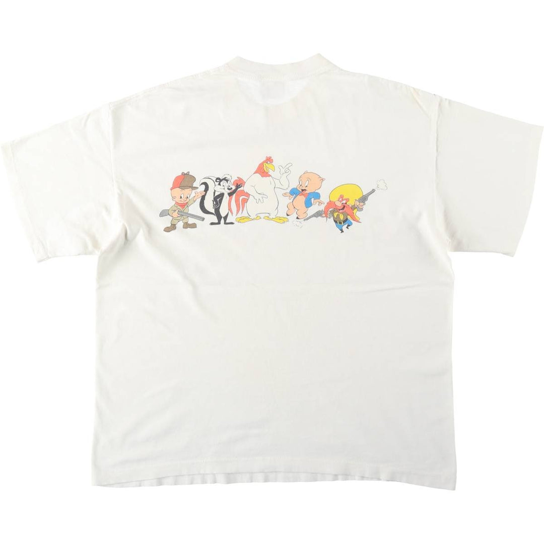 90'S ACME CLOTHING CO. Looney Tunes Character Print T-Shirt, Made in USA, Men's XL equivalent, Vintage cotton white type Vintage Second Hand